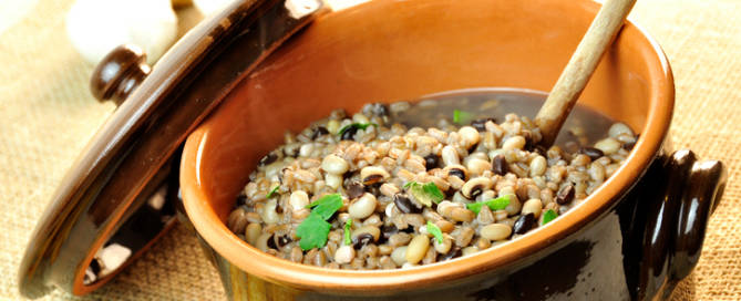 rustic soup of beans and barley